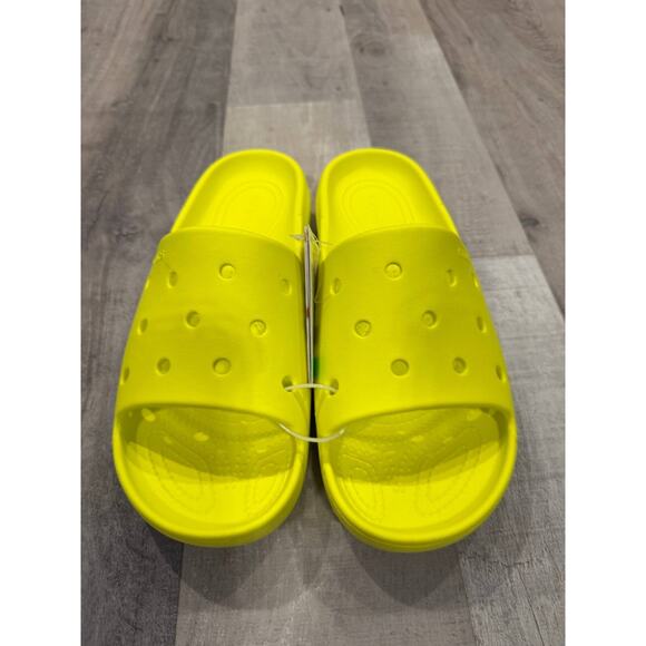 Crocs Classic Slide Sandals Size M9/W11 Yellow Rubber Open Toe Casual Slip On - Picture 2 of 7